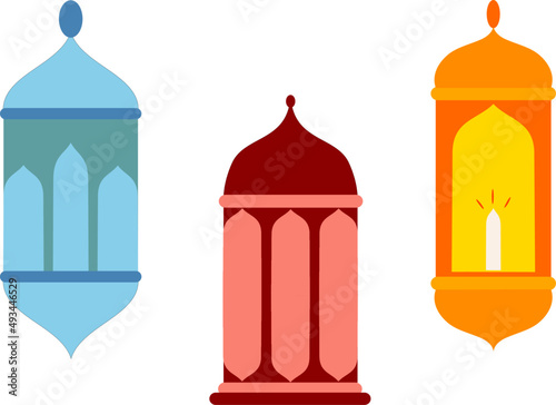 Ramadan lantern Flat illustration Vector
