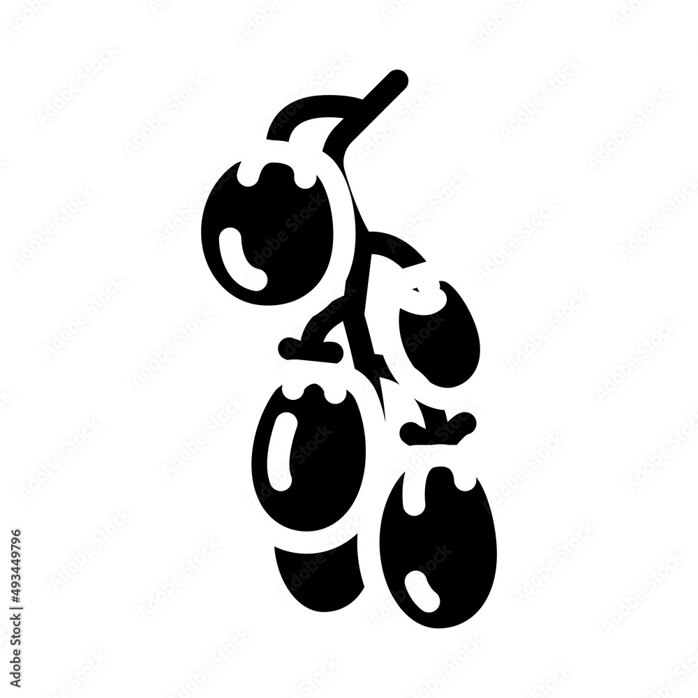 branch tomato glyph icon vector. branch tomato sign. isolated contour symbol black illustration branch tomato glyph icon vector. branch tomato sign. isolated contour symbol black illustration