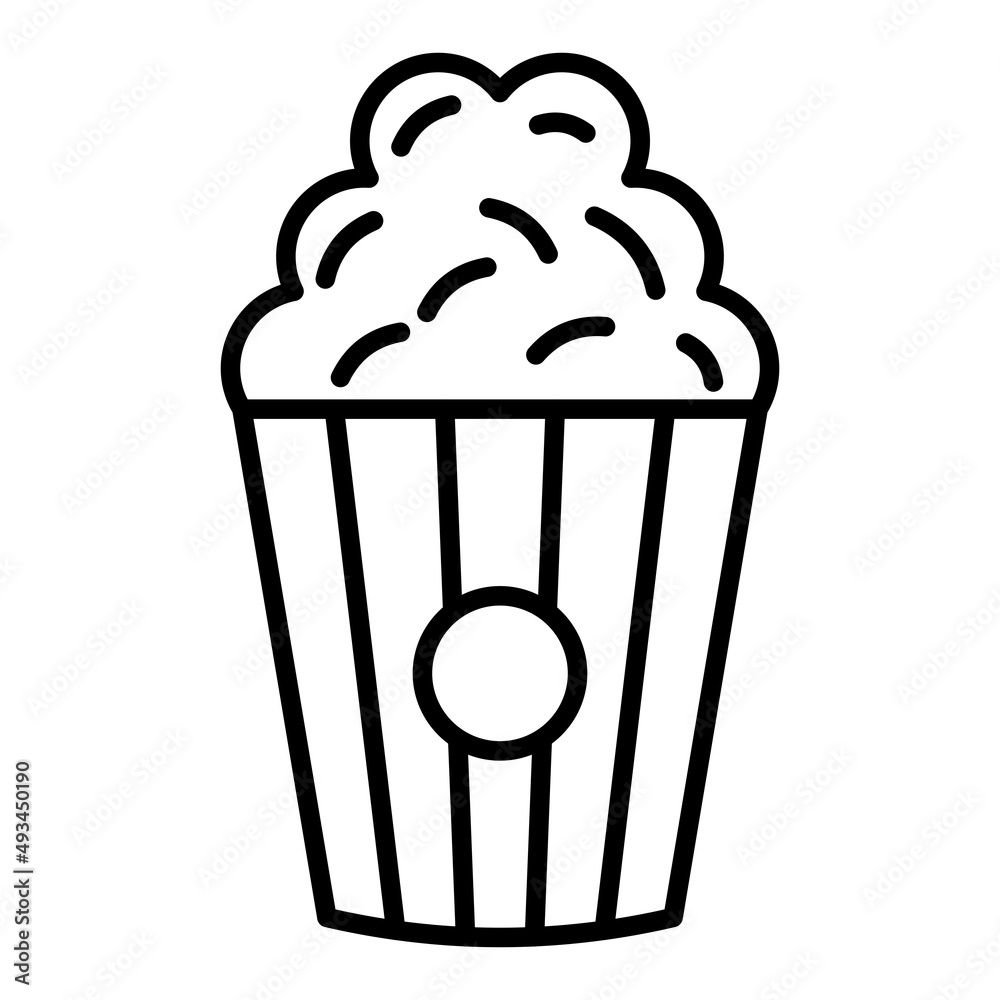Popcorn Vector Outline Icon Isolated On White Background Popcorn Vector Outline Icon Isolated On White Background