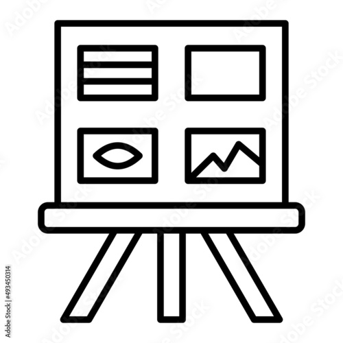 Storyboard Vector Outline Icon Isolated On White Background