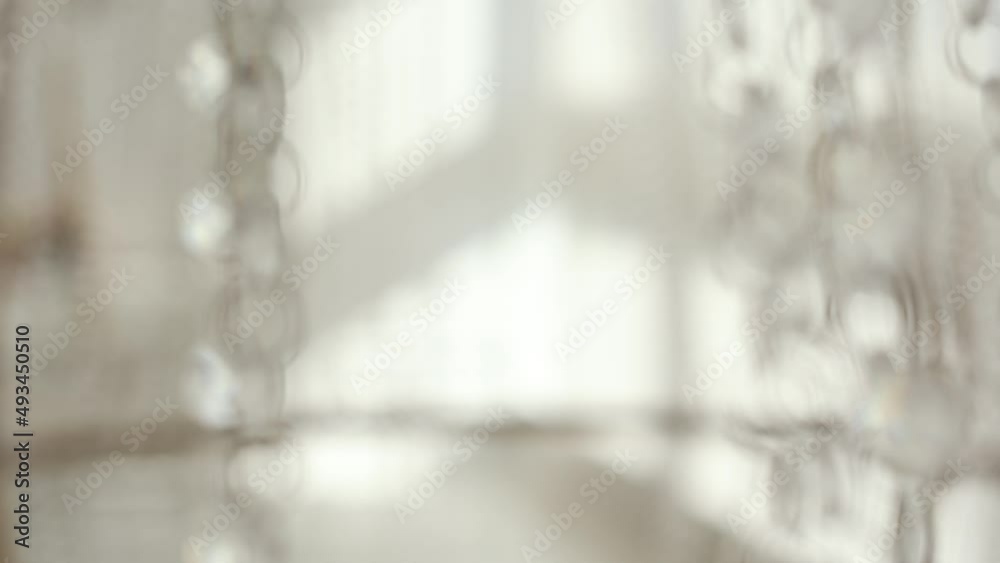 crystal on a chandelier in a bright room close-up crystal on a chandelier in a bright room close-up