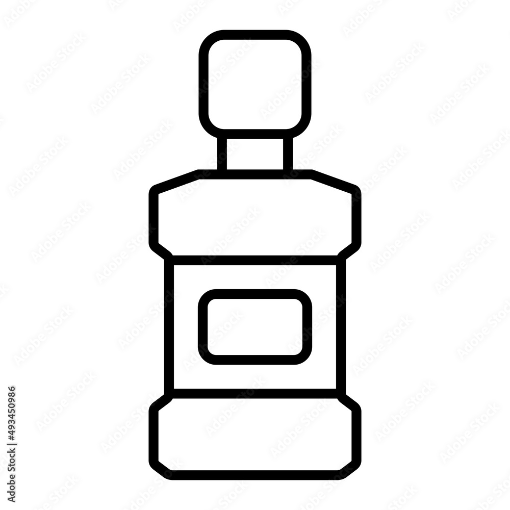 Mouthwash Vector Outline Icon Isolated On White Background Mouthwash Vector Outline Icon Isolated On White Background