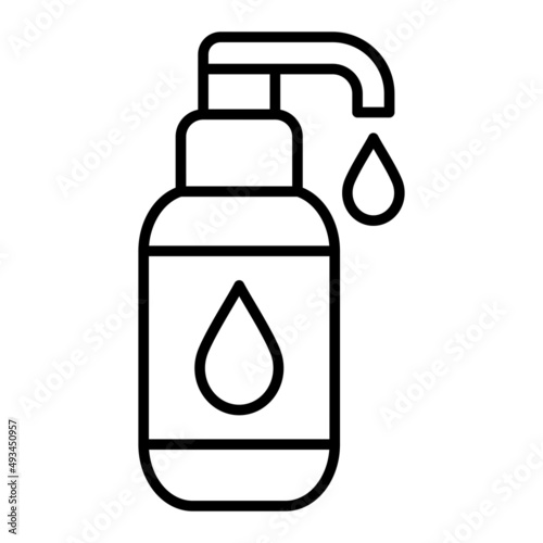 Antiseptic Vector Outline Icon Isolated On White Background