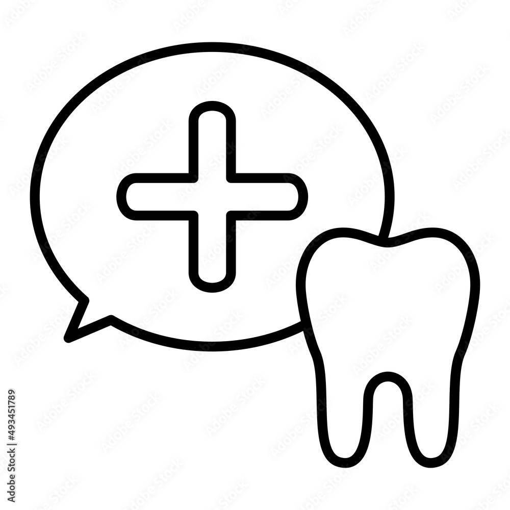 Dental Consult Vector Outline Icon Isolated On White Background Dental Consult Vector Outline Icon Isolated On White Background