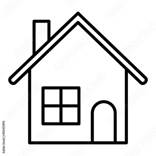 House Vector Outline Icon Isolated On White Background