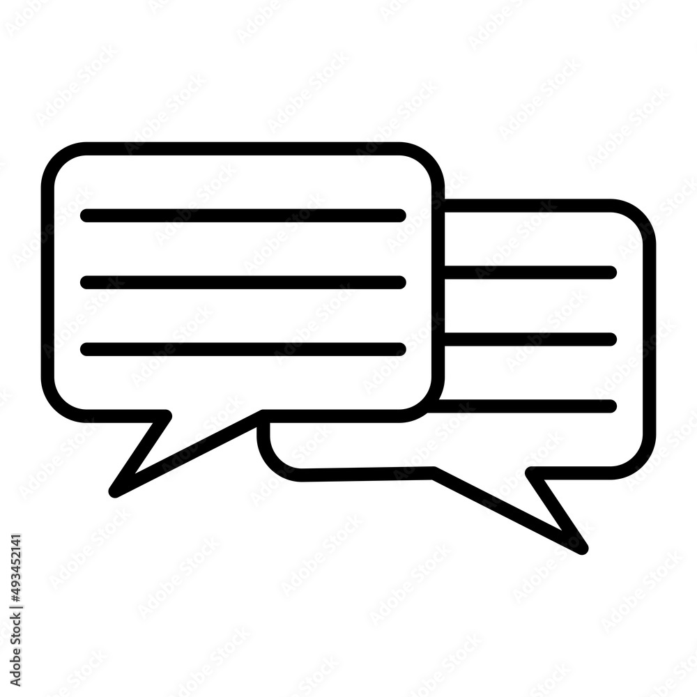 Chat Vector Outline Icon Isolated On White Background