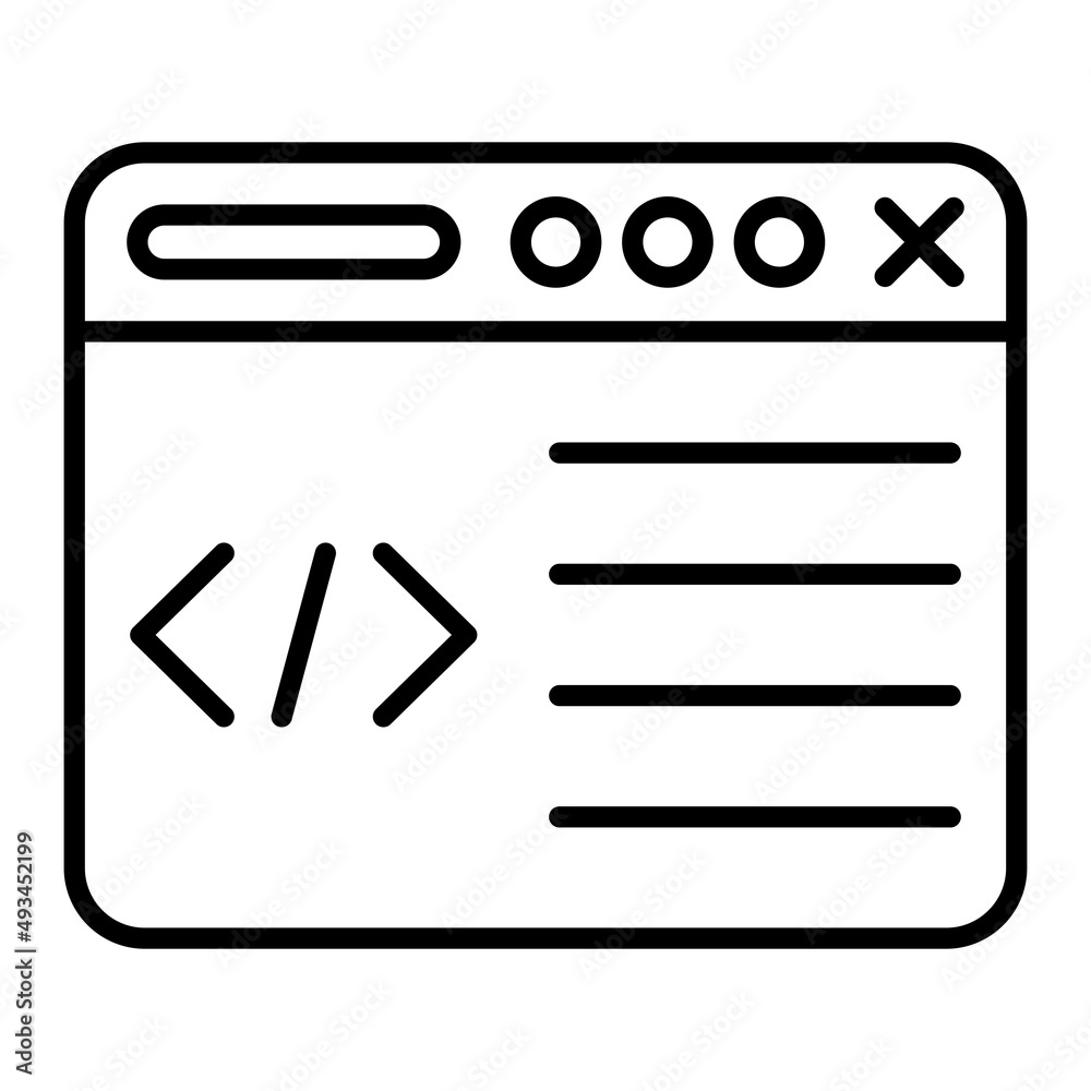 Coding Vector Outline Icon Isolated On White Background Coding Vector Outline Icon Isolated On White Background