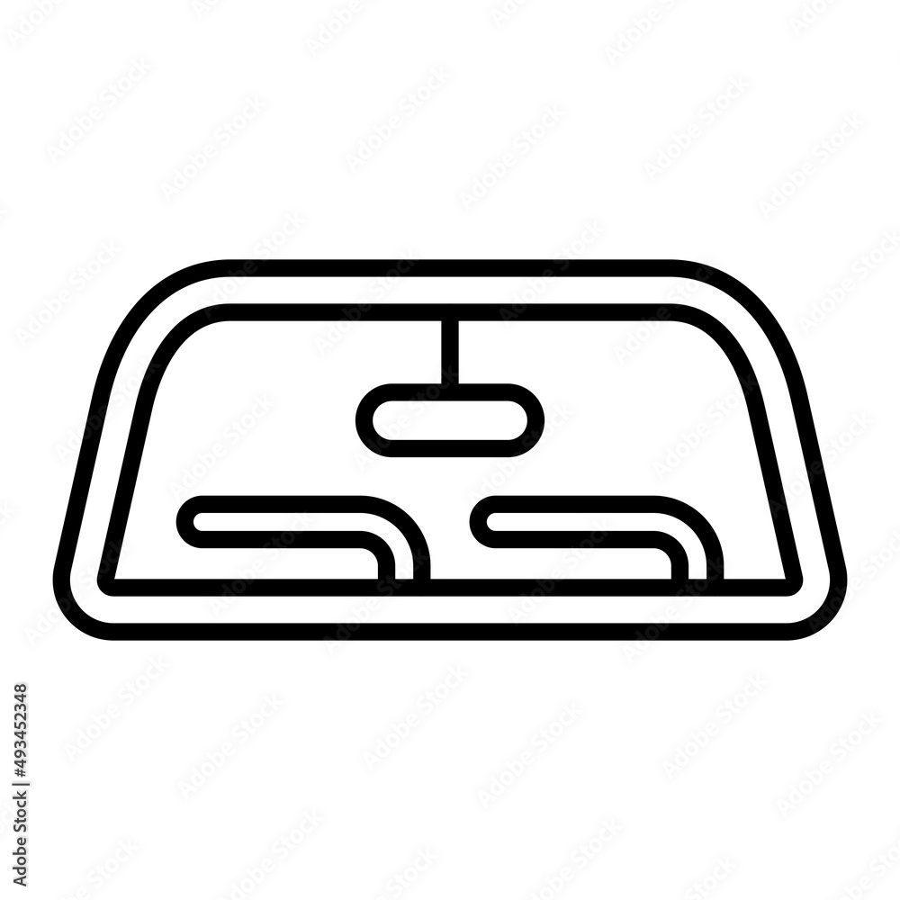 Windshield Vector Outline Icon Isolated On White Background Windshield Vector Outline Icon Isolated On White Background