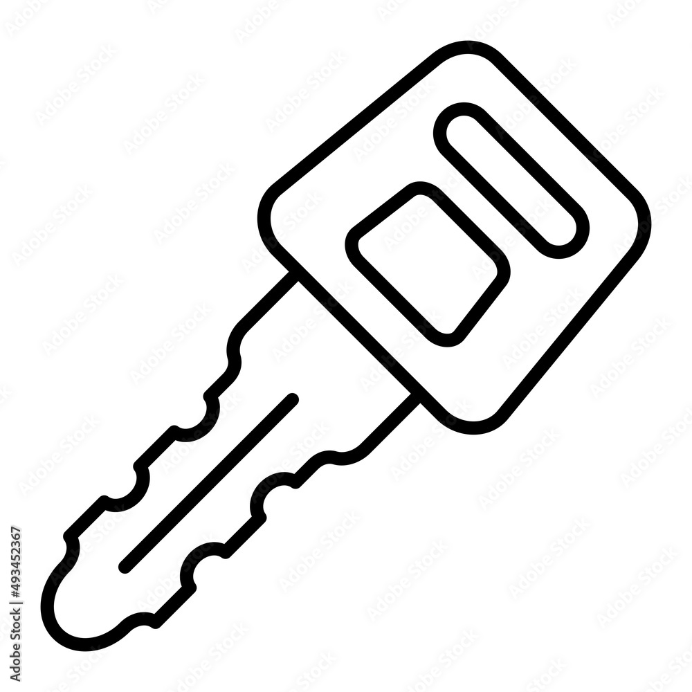 Car Key Vector Outline Icon Isolated On White Background Car Key Vector Outline Icon Isolated On White Background
