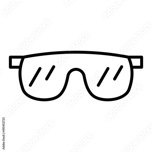 Safety Glasses Vector Outline Icon Isolated On White Background