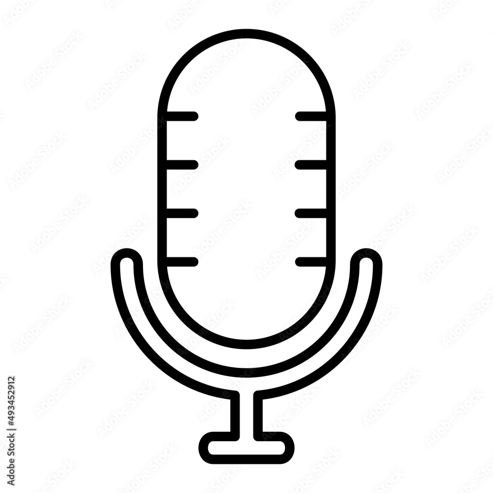 Microphone Vector Outline Icon Isolated On White Background Microphone Vector Outline Icon Isolated On White Background