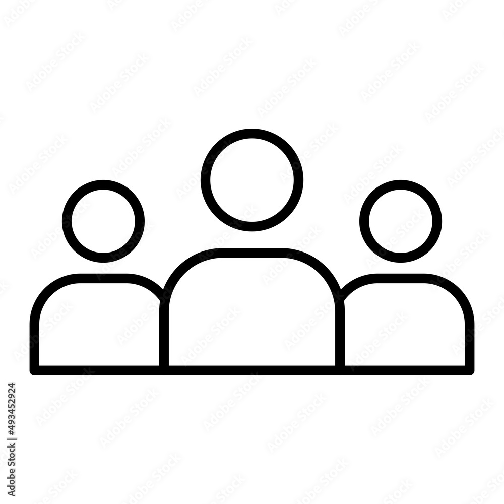 Followers Vector Outline Icon Isolated On White Background Followers Vector Outline Icon Isolated On White Background