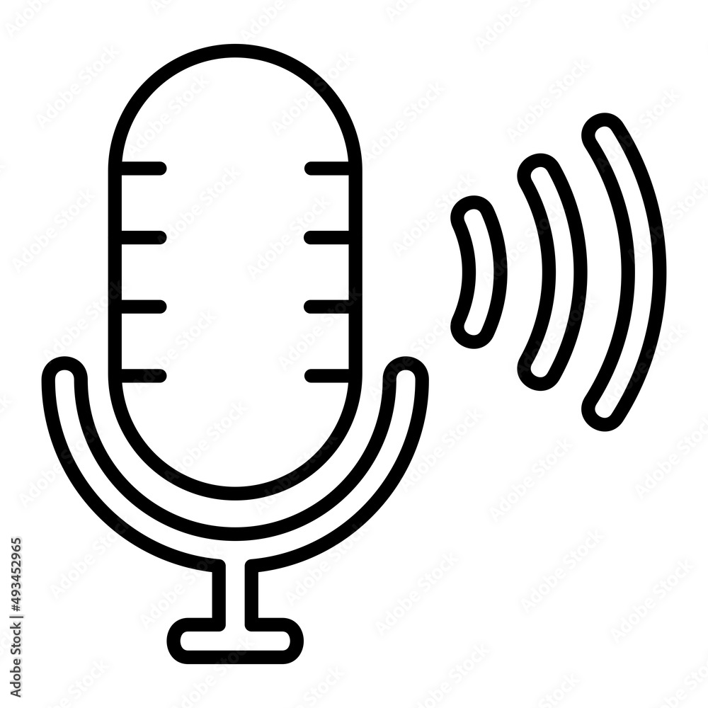 Asmr Vector Outline Icon Isolated On White Background