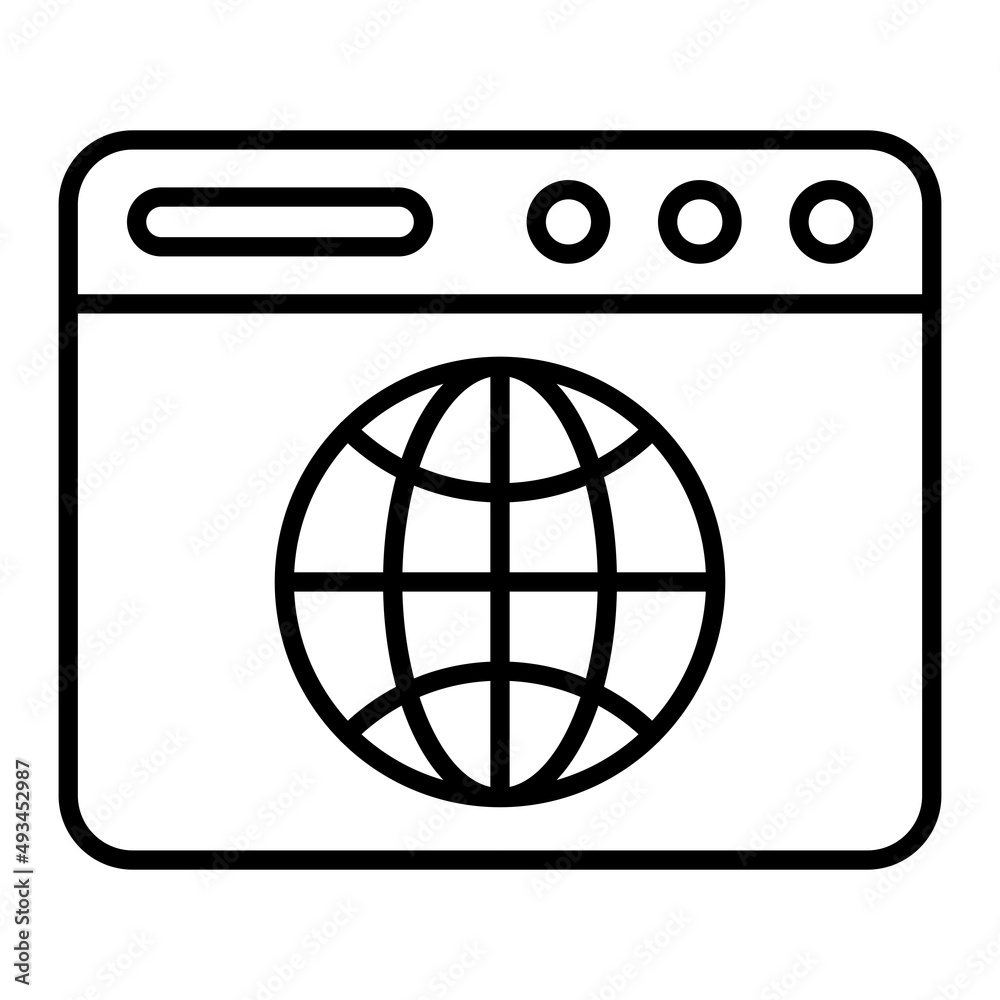 Website Vector Outline Icon Isolated On White Background Website Vector Outline Icon Isolated On White Background