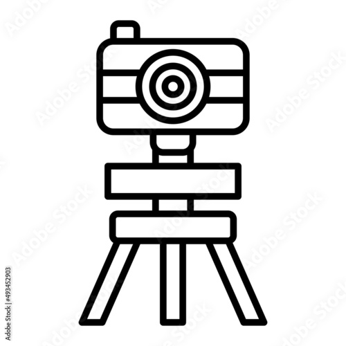 Tripod Vector Outline Icon Isolated On White Background