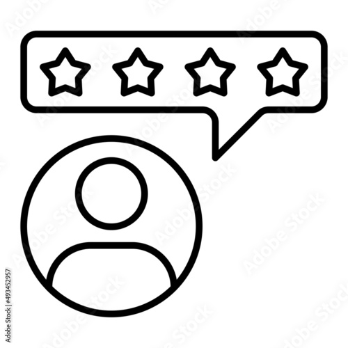 Reviews Vector Outline Icon Isolated On White Background