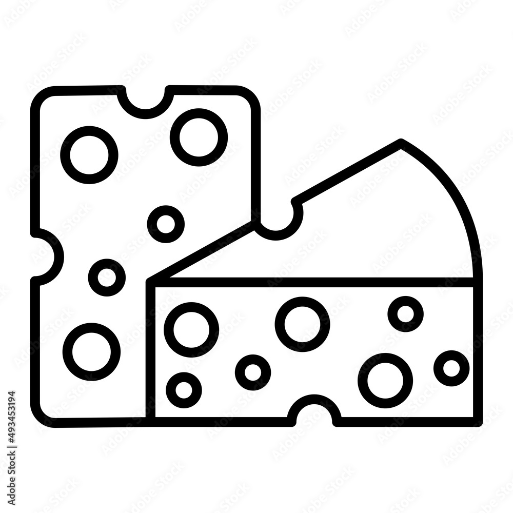 Cheese Vector Outline Icon Isolated On White Background Cheese Vector Outline Icon Isolated On White Background