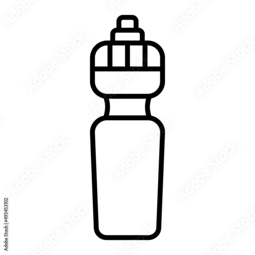 Sport Bottle Vector Outline Icon Isolated On White Background