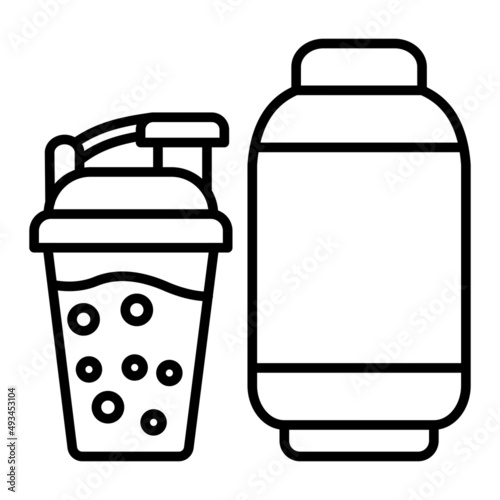 Whey Vector Outline Icon Isolated On White Background