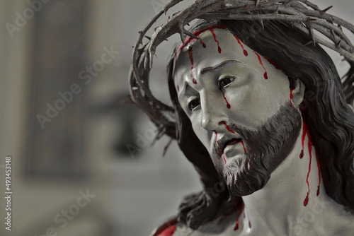 Ecce Homo, depicting Jesus before Crucifixion, scourged, crowned with the crown of thorns, judged by Pilate Fototapet