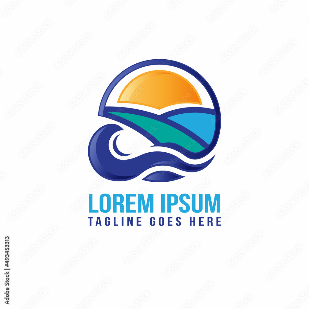 Abstract landscape logo design template Abstract landscape logo design template
