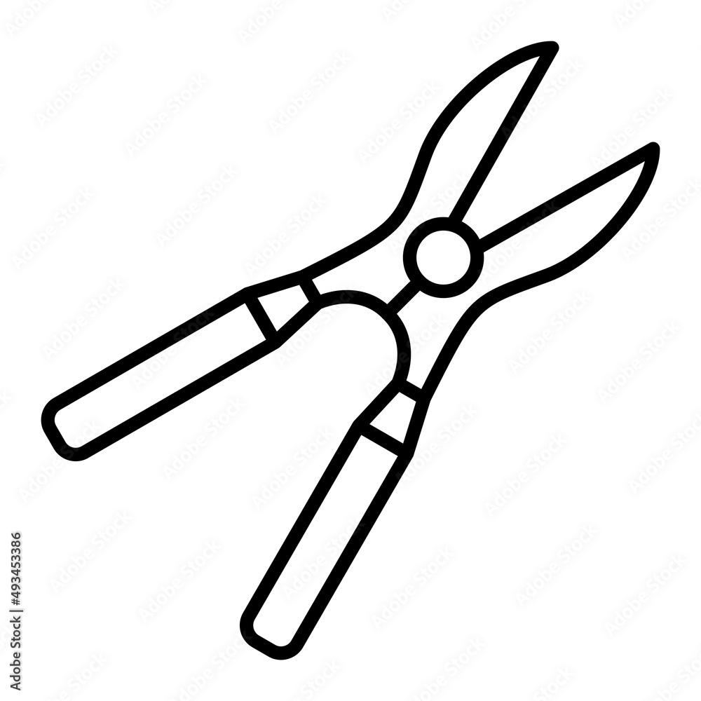 Shears Vector Outline Icon Isolated On White Background Shears Vector Outline Icon Isolated On White Background