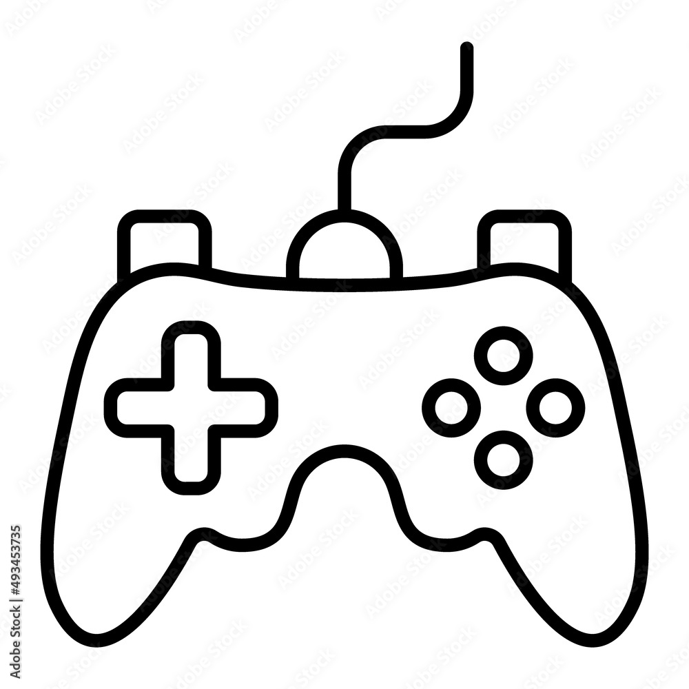 Controller Vector Outline Icon Isolated On White Background Controller Vector Outline Icon Isolated On White Background