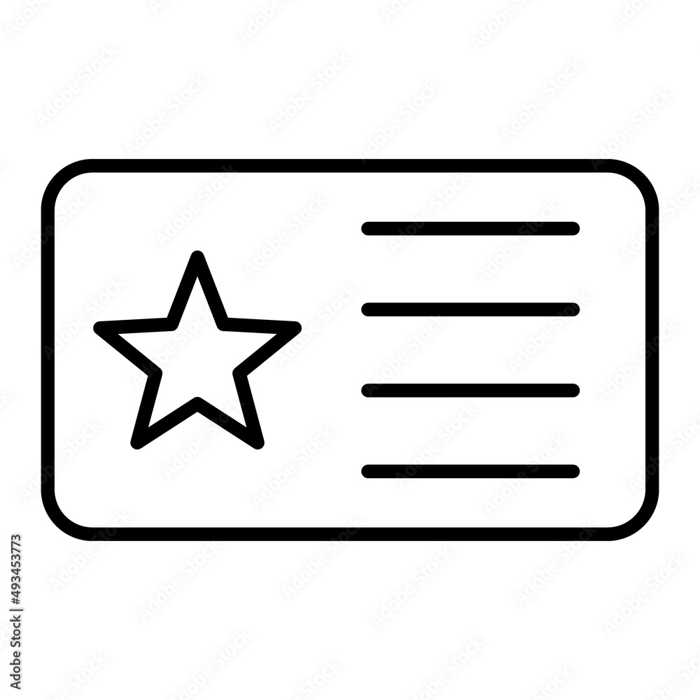 Member Card Vector Outline Icon Isolated On White Background Member Card Vector Outline Icon Isolated On White Background