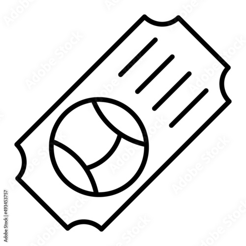 Ticket Vector Outline Icon Isolated On White Background