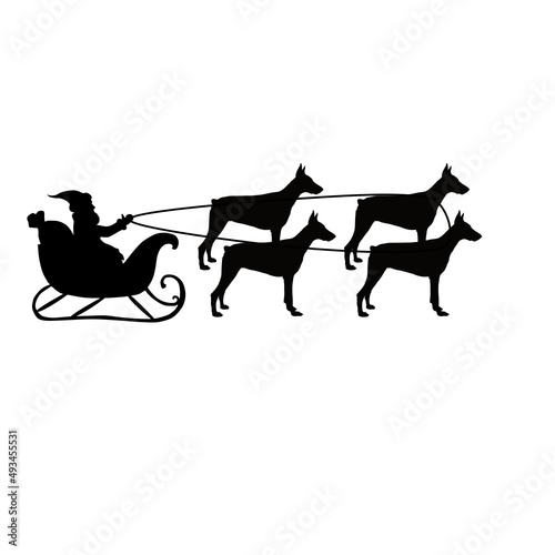 doberman santa claus sleigh