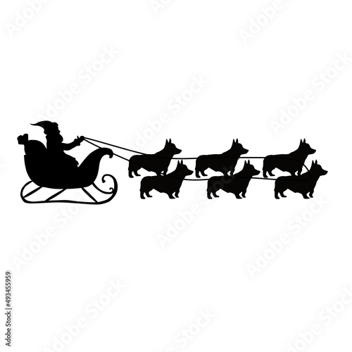Corgi santa claus sleigh 
