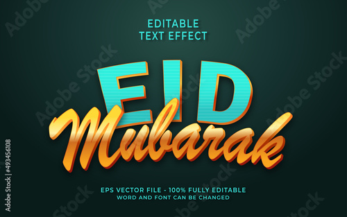 Eid mubarak editable text effect 