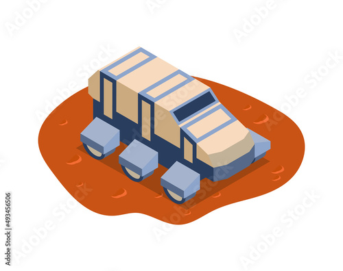 Mars Rover Isometric Composition