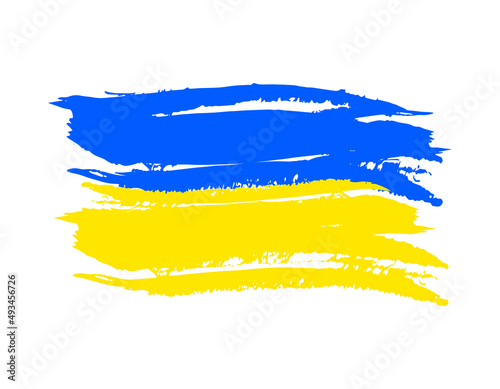 Ukraine Europe country flag vector background  icon watercolor grunge texture dry brush ink texture illustration independence Day celebration banner 
