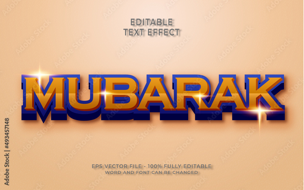 Fototapeta premium Creative mubarak text effect