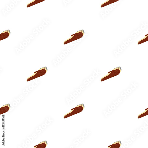Clippers seamless pattern on. Vintage barber shops elements in doodle style.