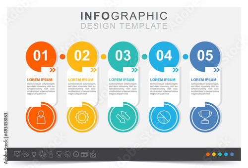 Infographic business goal, financial element, management to target, work plan, business data, icon set