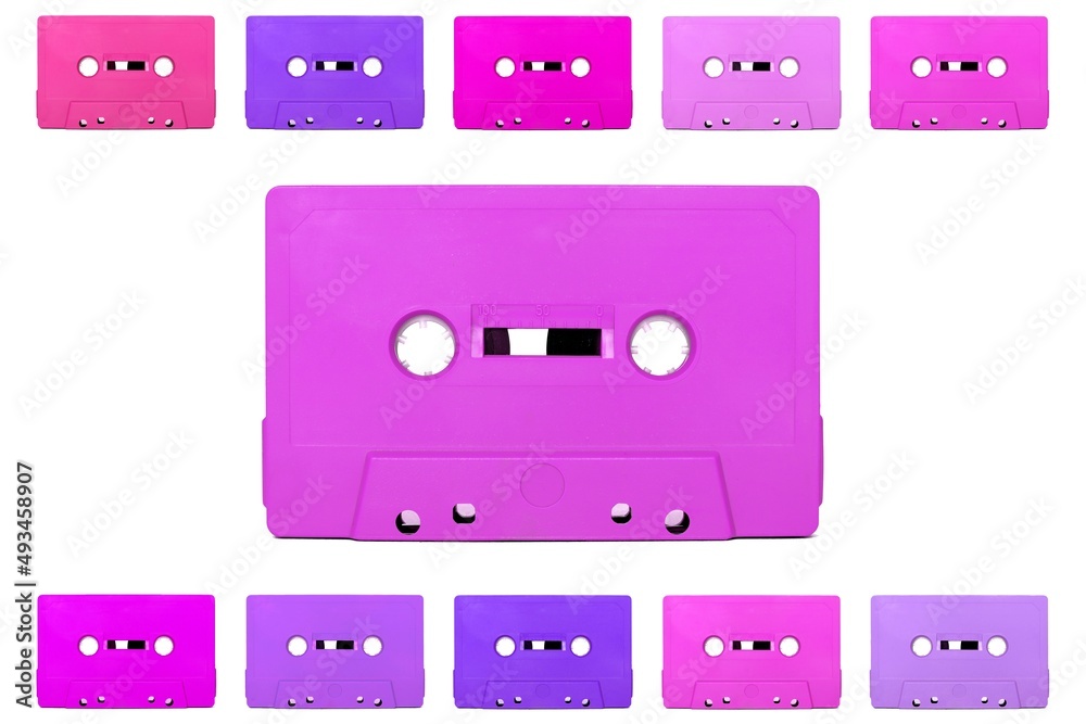 Fototapeta premium Vintage Cassette tape isolated on a white background
