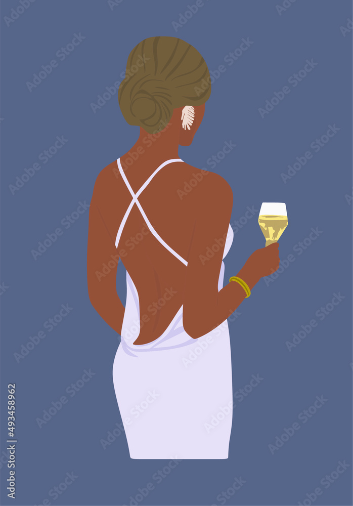 Girl in a dress without a face . Vector graphics Girl in a dress without a face . Vector graphics