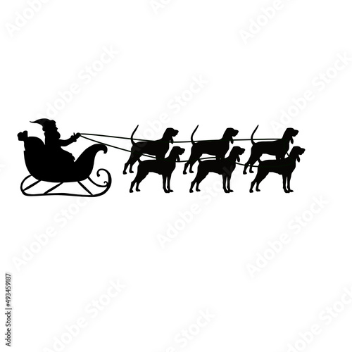 coonhound santa claus sleigh