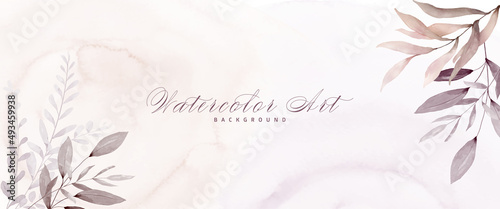 Abstract art watercolor foliage painting for background