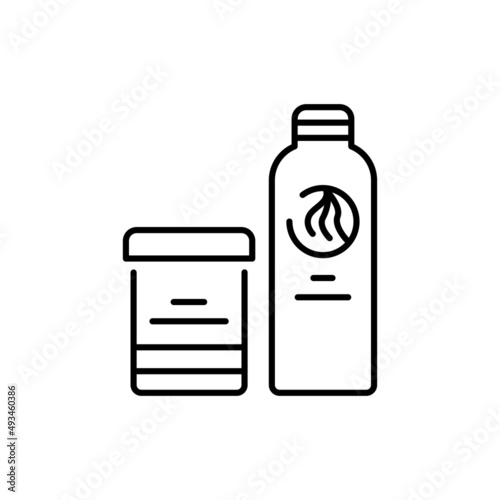 Clarifiers and oxides for hair coloring color line icon. Pictogram for web page