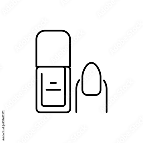 Pink nail polish color line icon. Pictogram for web page