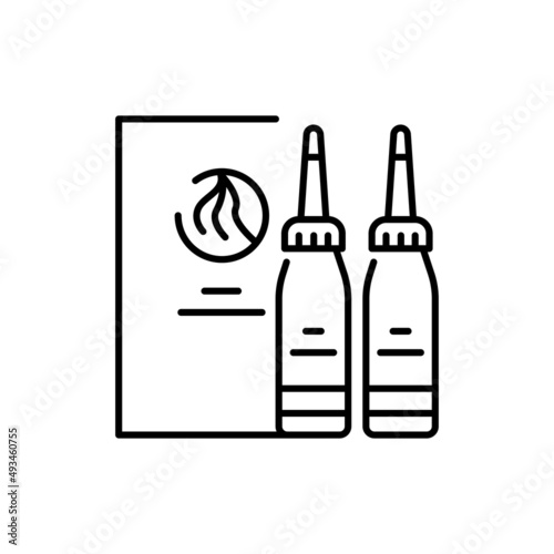 Perm products and hair straightener color line icon. Pictogram for web page