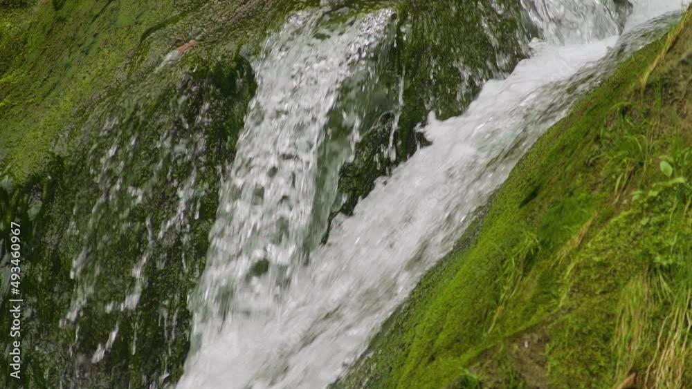 Water flows in a waterfall Water flows in a waterfall