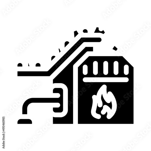garbage incineration glyph icon vector. garbage incineration sign. isolated contour symbol black illustration