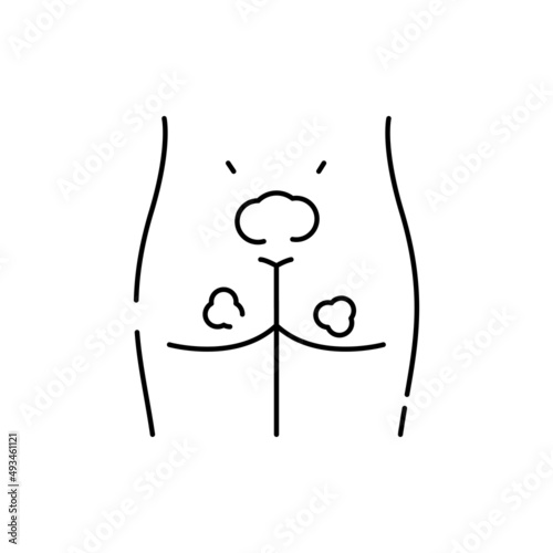 Bedsore color line icon. Human diseases.