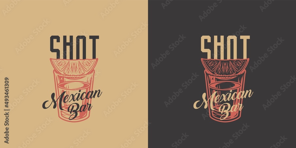 Tequila shot vector with lime and salt for cocktail bar. Vector design with mexican tequila for alcohol pab Tequila shot vector with lime and salt for cocktail bar. Vector design with mexican tequila for alcohol pab
