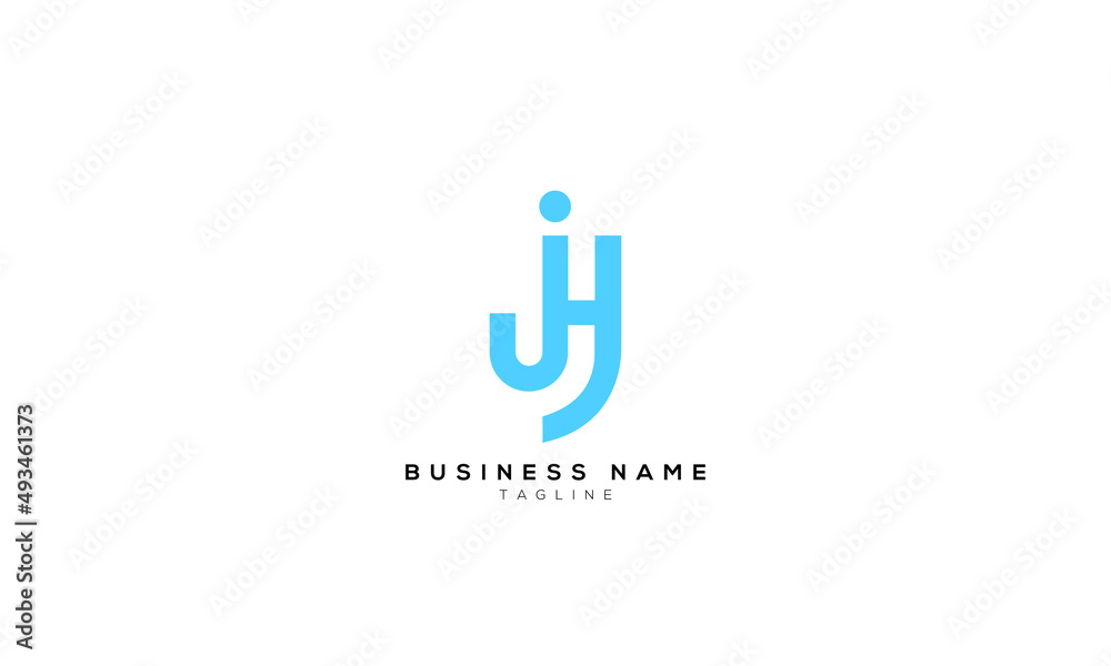 JH, HJ, H, Abstract initial monogram letter alphabet logo design