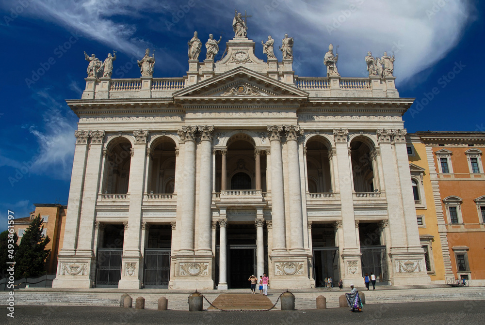 Fototapeta premium Rome, Italy - June 2000: View on Archbasilica of Saint John Lateran